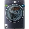 Cecotec Lavatrice Asciugatrice 8-5Kg Carico Frontale Bolero Wash&Dry 8580 Inverter Ice Blue A. 1400RPM, 16 Programmi, Inverter Plus, SteamMax, OnSmart, Smooth Wash, SpaCare, Guarnizione Antibatterica