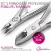 Tuttoperlestetica Set Tronchesine per unghie 11 cm e tronchesina cuticole pelli doppia molla 7 mm acciaio inox per manicure e pedicure Tuttoperlestetica