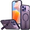 KLKLKTT Custodia antiurto con raffreddamento a nido d'ape per iPhone 17 Air 16 15 14 13 Pro Max Plus con supporto magnetico in lega, viola, per iPhone 14 Plus