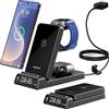 Elecdov Caricabatterie wireless per Samsung S25 con orologio 3 in1 stazione di | Stazione di ricarica per Galaxy S25 Ultra/Z Flip7/Fold 6/Galaxy Bud, caricatore per orologio per Galaxy Watch 8