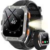 Blackview Smartwatch Uomo, 1.91 Orologio Intelligente Fitness con Chiamate Bluetooth, GPS Smartwatch Militare Uomo 115+ Modalità Sportive, Cardiofrequenzimetro, SpO2, Torcia, Bussla per Android iOS