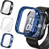 iVoler 3 Pezzi Clear Cover con Pellicola Protettiva per Huawei Watch Fit 5 Pro, Copertura Completa Custodia Anti-Graffio Ultra Sottile Morbida TPU Case, Trasparente + Nero + Blu