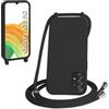 WenBaby Cover Compatible con Samsung Galaxy A33 5G,Cellulare Girocollo Custodia con Cordino TPU Corda Silicone Case Bumper per Samsung Galaxy A33 5G Custodia, Nero