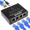 HUAREW Switch Ethernet da 1 a 4, switch di rete 4 porte Gigabit LAN, 1000 Mbps Sdoppiatore Ethernet con cavo di alimentazione USB C per PC, TV digitali, switch, router e laptop