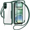 FERLAN Cover per Honor 600 Lite con Cordino, 360 Gradi Antiurto Custodia con Protezione Schermo Integrata Trasparente Rugged TPU Bumper Doppia Protettiva Cover per Honor 600 Lite -Verde