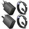 LumFocus 2-Pack 45W Caricabatterie Per Samsung, Super Fast Charger con 2M Cavo, Nero | USB-C Presa Rapido Caricatore Per Galaxy S26 S25 S24 S23 S22 S21, A33 A34 A35 A36 A53 A55 A56, Typ C Alimentatore USBC Spina