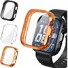 iVoler 3 Pezzi Clear Cover con Pellicola Protettiva per Huawei Watch Fit 5 Pro, Copertura Completa Custodia Anti-Graffio Ultra Sottile Morbida TPU Case, Trasparente + Nero + Oro Rosa