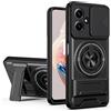 HAONANDE custodia per Xiaomi Poco M6 Pro/Redmi Note 13 Pro/14S 4G con ring stand magnetico, cover militare antiurto con protezione fotocamera scorrevole compatible with MagSafe ricarica wireless Nero