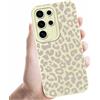 Coalbooliy Custodia Per Samsung Galaxy S23 Ultra 5G 6,8'', Cellulare Bianco Silicone Morbido Cover per telefono Aesthetic Modello Leopardato Disegni Protezione Fotocamera Antiurto Protettiva Case, 06