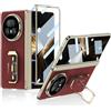 Hauw Cover Honor Magic V5,Custodia per Telefono in Pelle Antiurto Slim Fit Compatibile con Honor Magic V5,Rosso 1