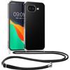kwmobile Custodia Compatibile con Google Pixel 10a Cover - Back Case in Silicone TPU - Protezione Smartphone con Cordino - trasparente/nero