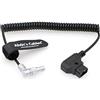 Alvin's Cables Cavo di alimentazione a spirale maschio girevole a 2 pin ad angolo retto a D-Tap per trasmettitore VAXIS 1000S 09:00 Direzione 2 Pin