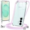 Vauki Cover con Cordino per Samsung Galaxy S26,Custodia con Laccio Collana Tracolla Trasparente Silicone TPU+PC Bumper Back Antigraffio Proteggere Case Corda per Samsung Galaxy S26 6,3,Viola
