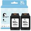 Penguin 303XL Cartucce per HP 303 XL Envy 7130 7134 6232 Nero 2 Pack | Compatibile con HP Envy Photo 7100 7800 7830 7834 6200 6220 6230 6230WiFi 6234 Tango Tango X Cartuccia