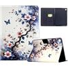 Generico DayQiQiPu Cover per Huawei MediaPad M5 Lite BAH2-W19, BAH2-L09 (10,1 Pollici) Custodia Portafoglio Flip Leggero e Sottile Con Motivo farfalla e fiori Guscio con Supporto e Auto Wake/Sleep, 03