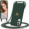 Eherui Custodia per Samsung Galaxy S25 Edge con cordino, design cuore dorato, sottile e resistente agli urti, con cordino staccabile per collo custodia in silicone liquido per Samsung S25 Edge, verde