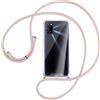 SIMao Cover Collana per Cellulare Compatibile con OPPO A52 / A72 / A92 Custodia Trasparente Silicone con Cordino Necklace Case Antiurto Protettivo Cover Custodia da Collo Custodia con Cordino, Rosa