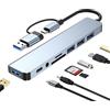 Generic Adattatore multiporta USB C Hub -1x Docking Station USB C | Adattatore Dock Multiport | Docking Station per laptop, Hub Dock per laptop 8 in 1 - Doppia porta ad alta velocità, per una connessione