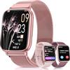 Loekneue Smartwatch Donna con Chiamate Bluetooth 5.3 1.83 Orologio con del Sonno del Monitor Della Frequenza Cardiaca SpO2 Ciclo Mestruale IP68 di Fitness Pedometro Android IOS (Oro viola)