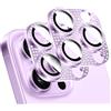 LucBuy 2 Pezzi Protezione per Obiettivo Fotocamera con Diamanti Lucidi per iPhone, Telefono Decorato con Strass 3D in Metallo, Cover Posteriore per Fotocamera per iPhone 16 Pro/iPhone 16 Pro Max