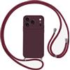 Vauki Cover con Cordino per iPhone 18 Pro Max/iPhone 17 Pro Max,Rosso ciliegia