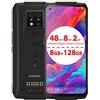 OUKITEL WP7 Rugged Smartphone, Fotocamera Tripla da 48 MP e Fotocamera da 8 MP IR per Visione Notturna, Helio P90 8 GB+128 GB, Batteria 8000 mAh, NFC GPS, 6,53FHD + Cellulare Resistente Nero