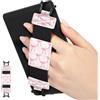 MoKo Cinturino Universale per 6 - 8 E-Reader e Tablet, Fiocco Rosa | Accessori eReader per 6-8 Kobo/Kindle/Sony Tablet, Cinturino da Mano ad Cinghia Alta Elasticità Nera, Cuir PU de qualité
