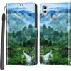 Haninsuze Cover per Honor 10 Lite/Huawei P Smart 2019, Portafoglio PU Pelle, Foresta | Interno TPU Antiurto, Anti-Graffio, Fessura per Schede, Supporto Stand, Design Libro, Flip