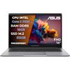Asus Expertbook P1 Pc Portatile, Notebook Intel Core 5 210H, 16GB RAM DDR5, 512GB SSD, Display 14 FHD Antiriflesso, USB-C Gen2, Gigabit LAN, Wi-Fi 6, Bluetooth 5.4, Fingerprint, 24 Mesi Garanzia, W11