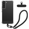 kwmobile Cover Trasparente Compatibile con Samsung Galaxy S22 Custodia - con Cordino da Polso Staccabile Lungo 15 cm - con 2 Toppe di Fissaggio - Montaggio Facile