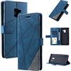 QiongniAN Cover per Samsung Galaxy A6+ ,Custodia in Pelle Custodia per Samsung SM-A605F/DS Galaxy A6+ 2018 / SM-A605G/DS SM-A605FN/DS SM-A605FN SM-A605F SM-A605G / Galaxy A6 Plus Custodia Cover Case Blue