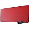 ZORESYN Tappetino per mouse da gaming XL - 900x400x2mm - Sottomano da Ufficio - Bordi cuciti, Base in Antiscivolo, Superficie in pelle PU, Adatto a Tastiere e Mouse, Computer e Portatili - Rosso