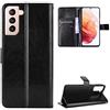QiongniAN Custodia per Samsung Galaxy S21,Custodia in Pelle Custodia per Samsung SM-G991B/DS Galaxy S21 5G Custodia Cover Case Black