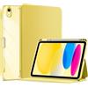 ProCase Cover iPad A16 11/10 Generazione con Portapenna, Custodia iPad 11 Pollici 2025(A3355 A3356)/10,9 Pollici 2022 (A2696 A2757 A2777) Auto Svegliati/Sonno -Giallo