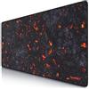 TITANWOLF - XXL Tappetino per Mouse da Gioco - Gaming Mousepad Extra Grande 900 x 400mm - Pad con Base in Gomma Antiscivolo - Spessore 3mm - Nero - modello Lava