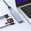 CyberPrism Hub USB-C per MaccBook, Adattatore Accessorio per Mac Air Pro 7 in 2 con HDMI 4K 60Hz-Porta Thunderbolt 3-USB C-USB 3.0/2.0, Slot per Schede SD e TF per M4 M3 M2 M1 2024-2018, Compatibile con Custodia