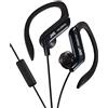 JVC Auricolari Sport con Clip Regolabile, Antisudore e Antischizzo (IPX2), Cavo 1.2 M, con Microfono e Telecomando a Pulsante Singolo, Compatibile con Iphone/Blackberry/Android, Auricolari Bass Boost, Nero
