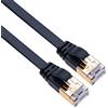 Keple Cat 7 Cavo Ethernet Gigabit LAN Switch RJ45 Patch 10 Gbps 600Mhz Piatto Cavi Compatibile con console di videogiochi Sony PlayStation PS2 / PS3 / PS3 / PS4 / Xbox/Xbox 360 Nero 0.25m