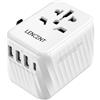 LENCENTE Adattatore Universale da Viaggio, Spina da Muro | con 3 USB A e 1 PD Tipo C, Presa AC da Parete per Viaggio in Tutto il Mondo per UE a UK, AUS, AUS (Spina di Tipo C/G/A/I)