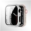 Generic Compatibile con Apple Watch Series 10/9/8/7/6/5/4 40/41/44/45/42/46 mm, dotato di una pellicola protettiva in vetro temperato e una custodia rigida in PC per una protezione completa (argento, 40 mm)