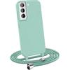 MyGadget Cover per Samsung Galaxy S21 Plus - Custodia con Corda - Case con Cordino Opaca Antiurto/Bumper con Laccio/Tracolla - Practical Stylish per Collo Verde Menta