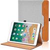 Oduio Custodia peri Pad 9,7'' 2018/2017 (6a/5a Generazione) / iPad Air 2/ Air 1 / iPad Pro 9,7 Pelle Tablet Case, Multi-Angli Supporto Pieghevole Cover Protettiva con Tasca, Auto Sveglia/Sonno - Grigio