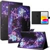 LSPCASA Protettiva Cover Compatibile Con iPad 10 Generazione 10.9 Pollici PU Materiale Cover iPad 10 Generazione 2022 Con Slot Per Carte TPU Custodia, Farfalla viola