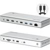 WAVLINK Thunderbolt 4 Docking Station, 96W, 8K/triple 4K, per Mac & Windows | TBT4 13-in-1: 8K@60Hz, triple 4K@60Hz, 2 HDMI, USB-C/A 10Gbps, LAN 2,5G, SD/TF 312Mo/s, audio, ricarica 96W PD