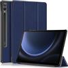 QJONSIU Custodia Compatible con Samsung Galaxy Tab S10 Ultra, [Funzione Stand] Smart Cover con Auto Sleep Wake, Custodia Protettiva in PU e PC Antigraffio-Blu