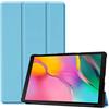 Saturcase, custodia per Samsung Galaxy Tab A 10.1 (2019), in pelle PU, pieghevole, con supporto, custodia protettiva per tablet Samsung Galaxy Tab A 10.1 (2019) SM-T510 T515 blu cielo