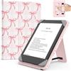 MoKo Custodia per 6 Pollici Kindle eReader da Tablet, Fiocco Rosa | Accessori eReader per 6 Kindle/Kobo Clara/Tolino E-Book Tablets, Custodia Leggera Folio ,Cinghia da Mano, Cavalletto