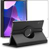 ebestStar - Cover per Lenovo Tab P12 Pro, Custodia Protezione Rotazione 360, Pelle PU, Nero + Vetro Temperato