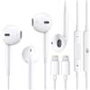Tech Sense Lab Confezione da 2 cuffie intrauricolari cablate per iPhone [certificato Apple MFi] HiFi stereo con isolamento acustico con microfono 2 P+, controllo del volume, compatibili con 14/13/12/11/SE/XR/XS/X/8