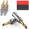 Tertullus 8 connettori a banana BFA per altoparlanti, bloccabili, avvitabili, placcati oro 24 K, dimensioni 4 mm, per altoparlanti, amplificatori, Hi-Fi, ricevitore AV, stereo, home theater, radio